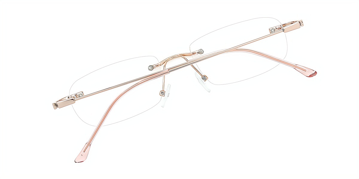 Golden Rectangle Elegant Metal Eyeglasses