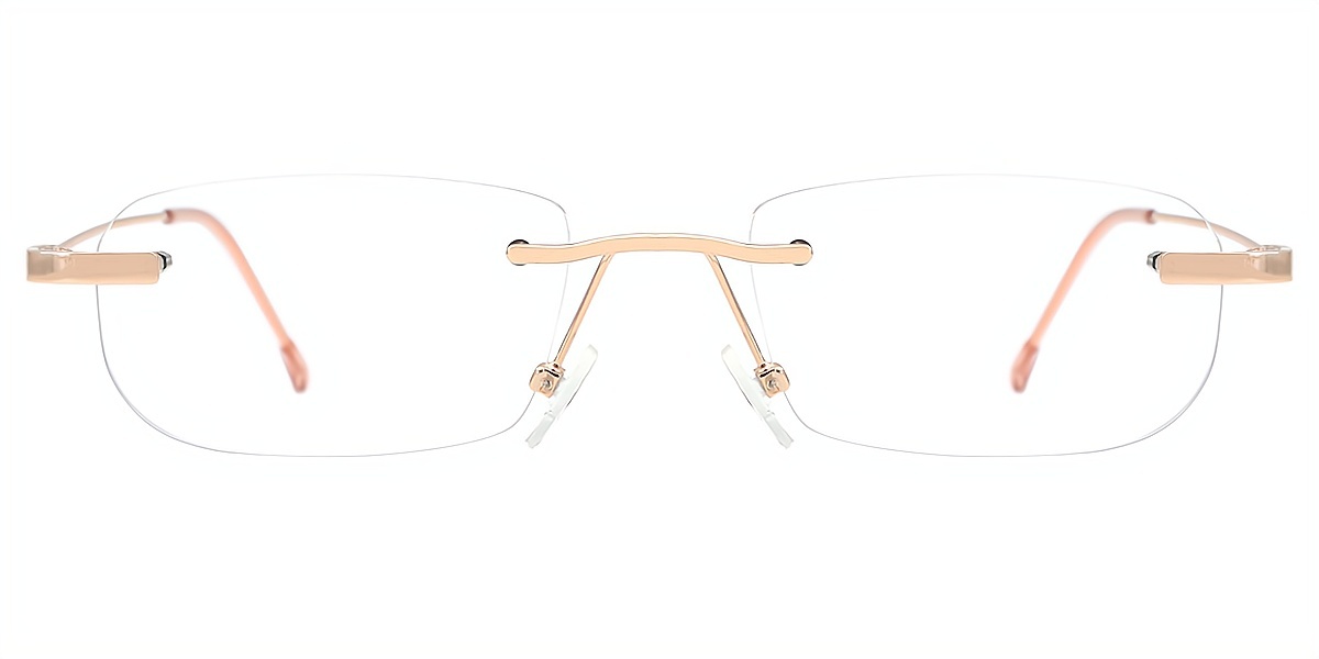 Golden Rectangle Elegant Metal Eyeglasses