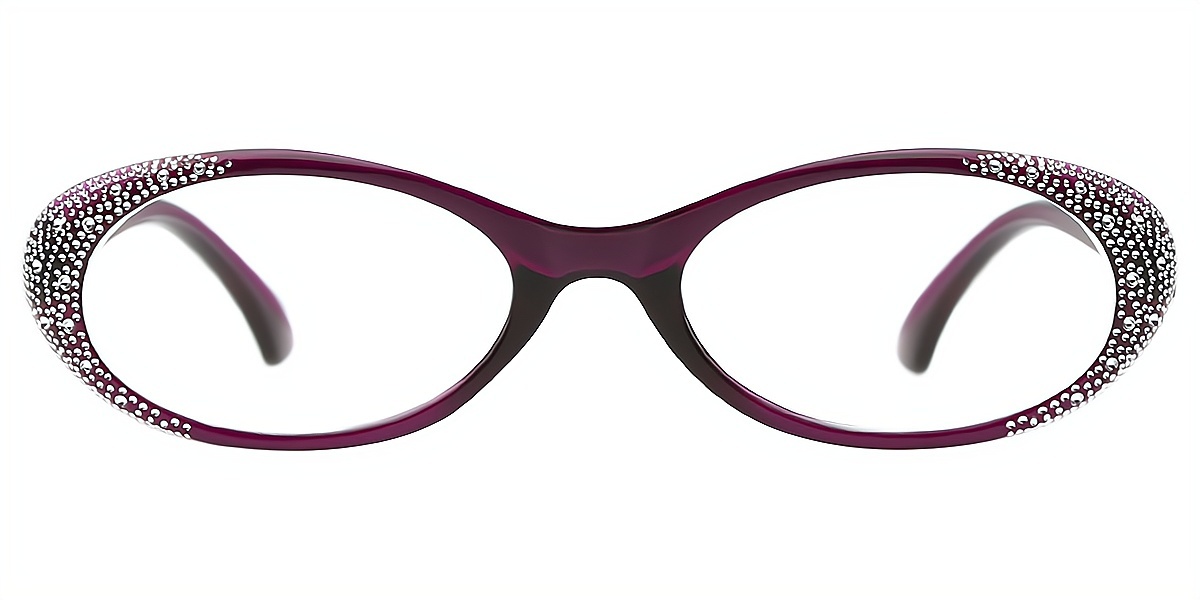 Purple Oval Modish Plastic Eyeglasses