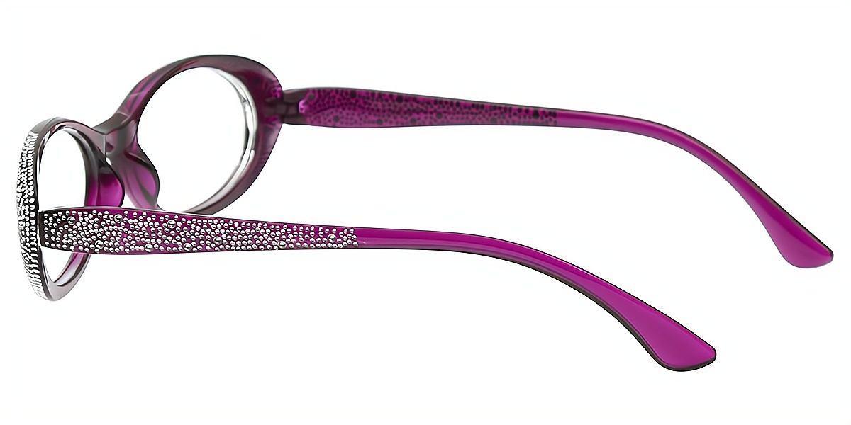 Purple Oval Modish Plastic Eyeglasses