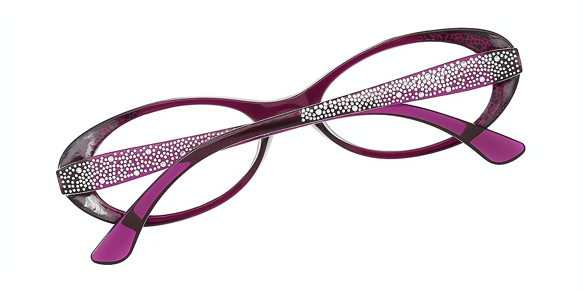 Purple Oval Modish Plastic Eyeglasses