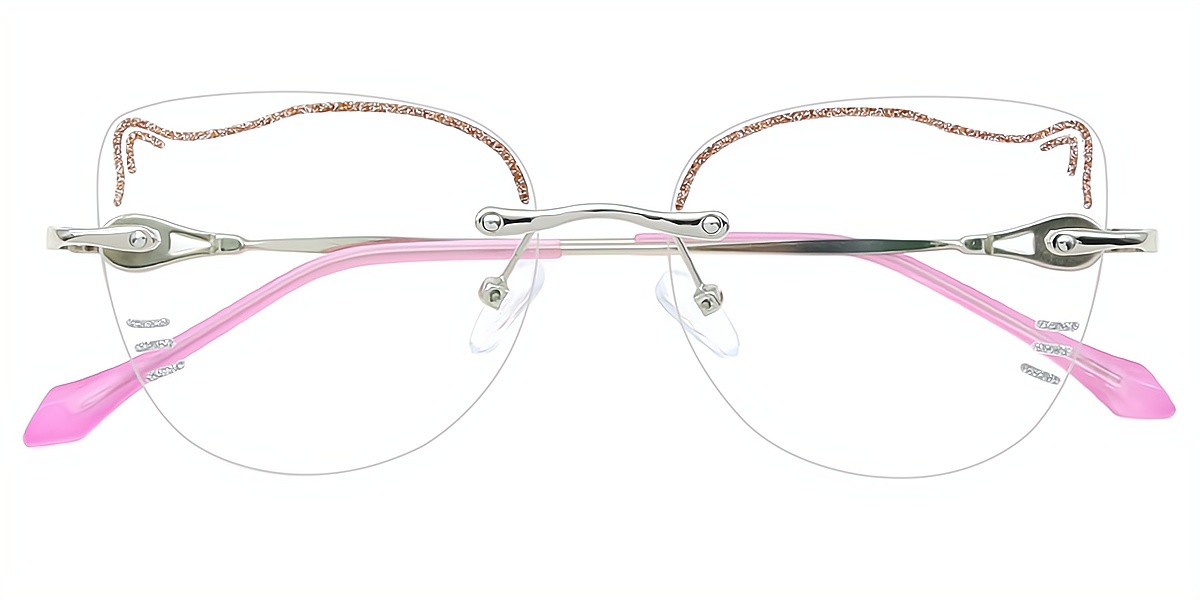 Purple Cat Eye Hipster Metal Eyeglasses