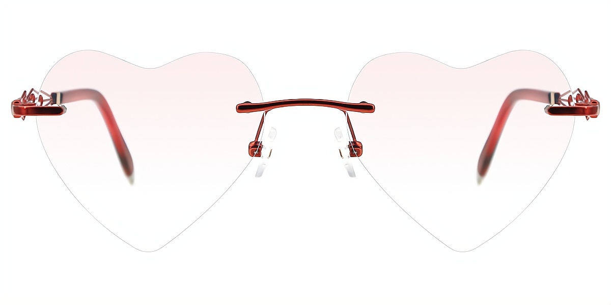 Pink Oval Elegant Metal Eyeglasses