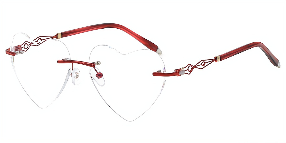 Pink Oval Elegant Metal Eyeglasses