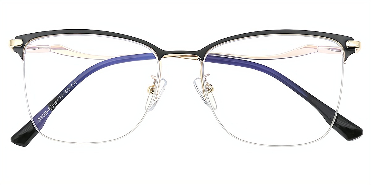 Black Butterfly Simple Metal Eyeglasses