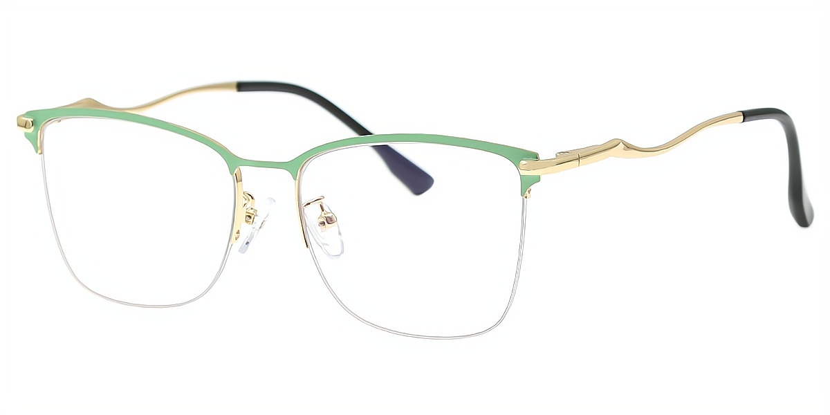 Green Butterfly Simple Metal Eyeglasses