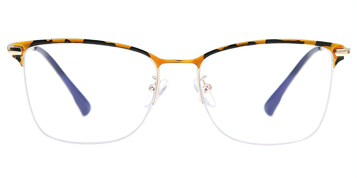 Tortoise Butterfly Simple Metal Eyeglasses
