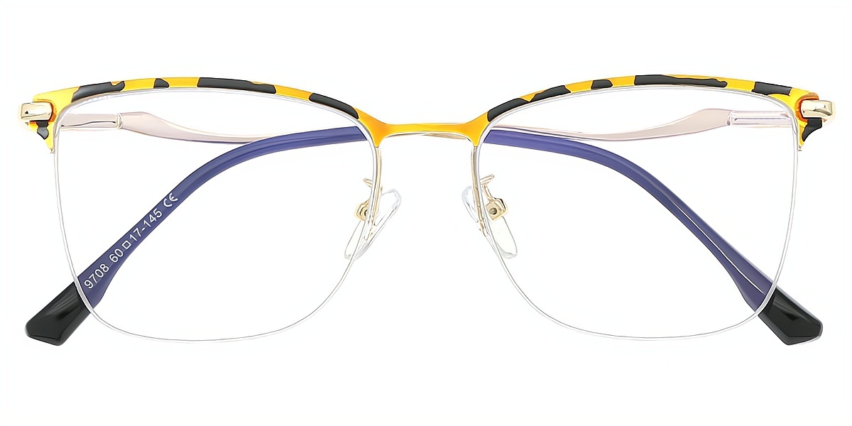 Tortoise Butterfly Simple Metal Eyeglasses