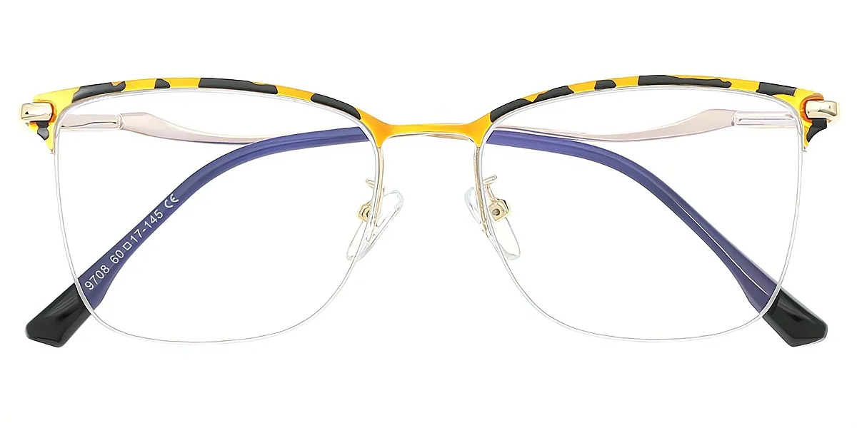 Tortoise Butterfly Simple Metal Eyeglasses
