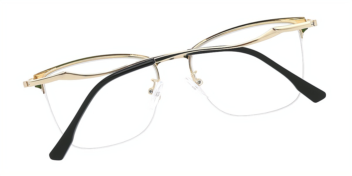 Tortoise Butterfly Simple Metal Eyeglasses