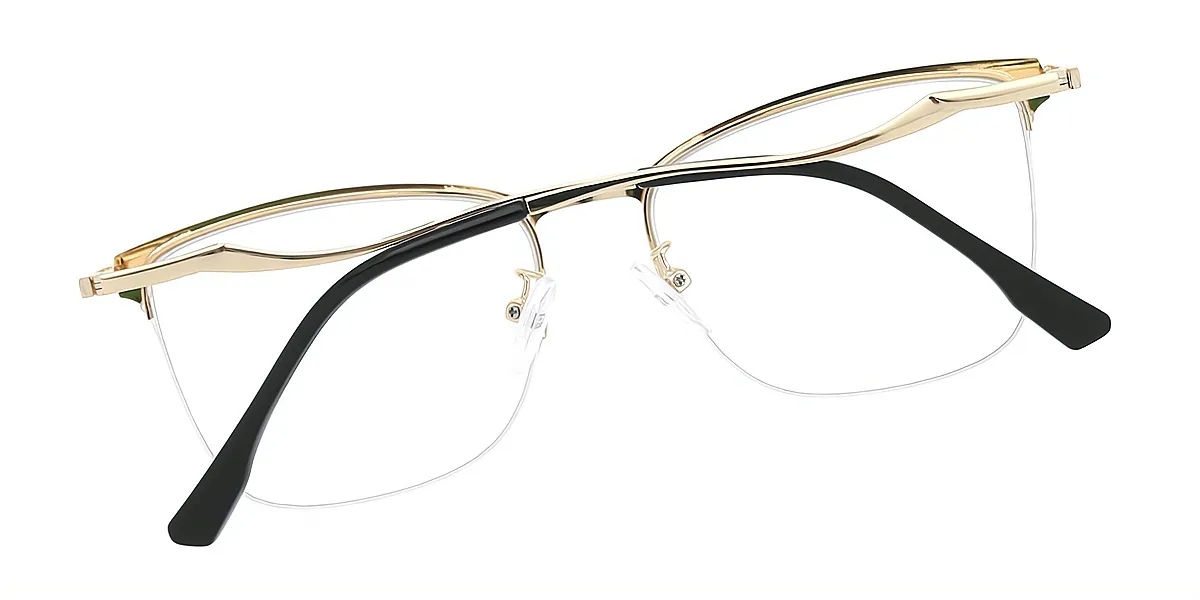 Tortoise Butterfly Simple Metal Eyeglasses
