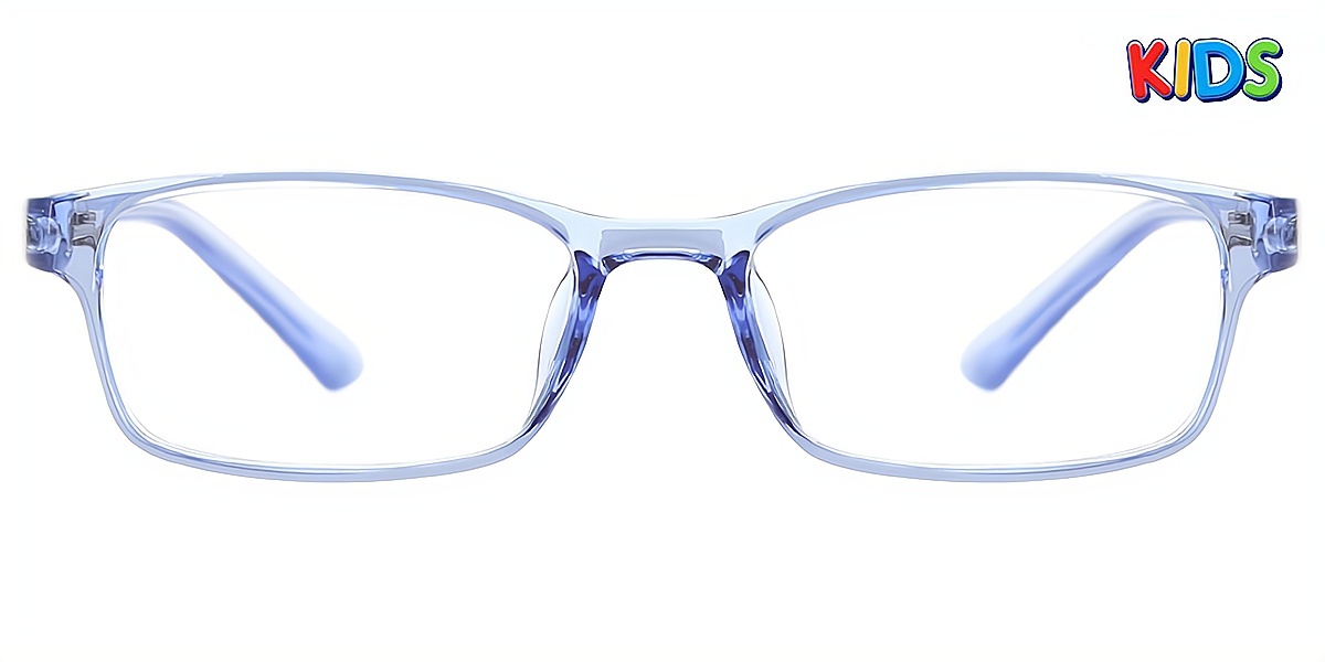 Blue Rectangle Simple Metal Eyeglasses