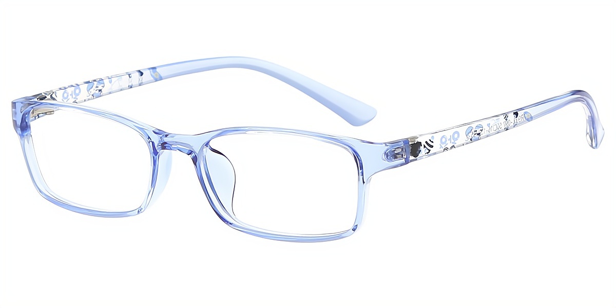 Blue Rectangle Simple Metal Eyeglasses