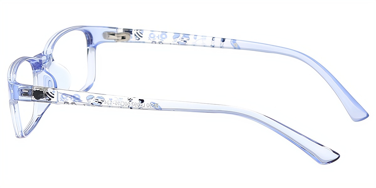 Blue Rectangle Simple Metal Eyeglasses