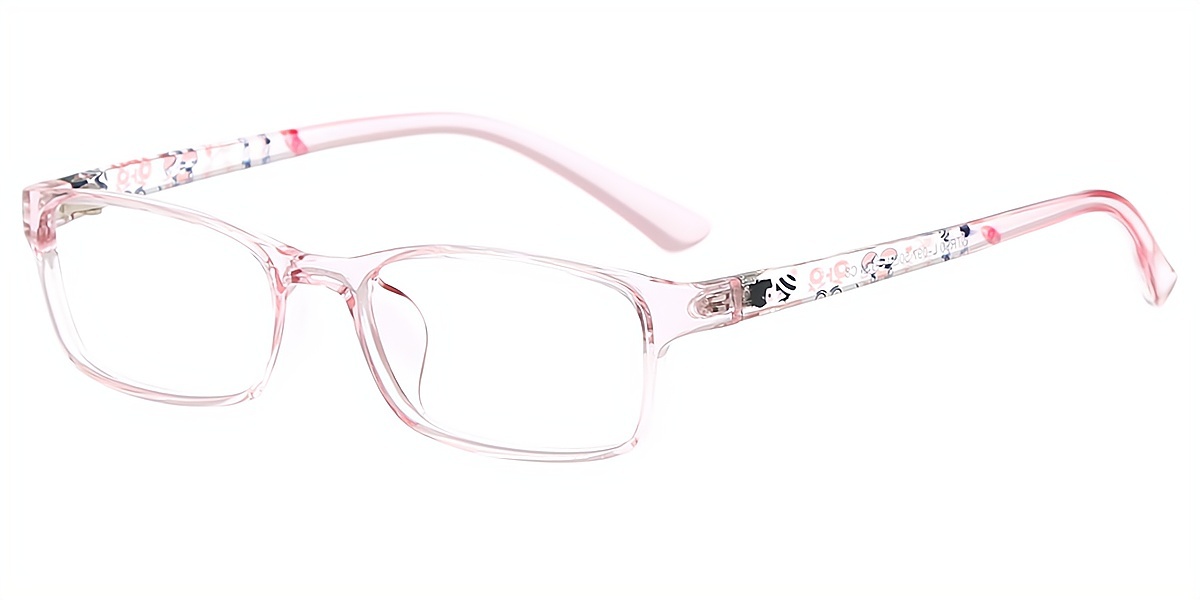 Pink Rectangle Simple Metal Eyeglasses