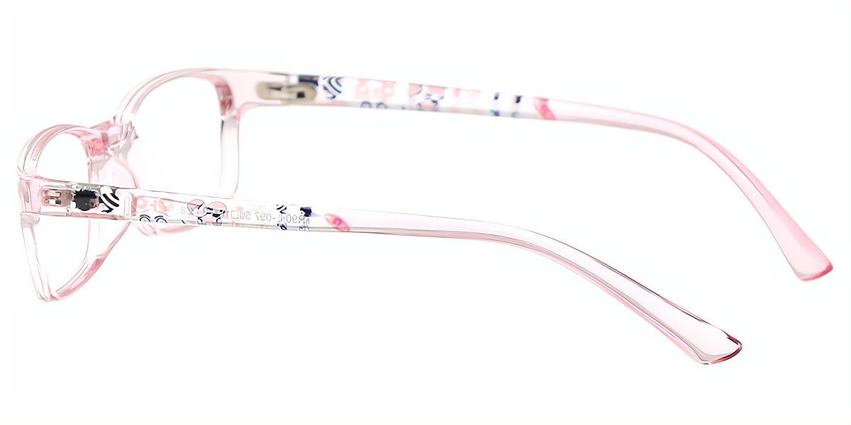 Pink Rectangle Simple Metal Eyeglasses