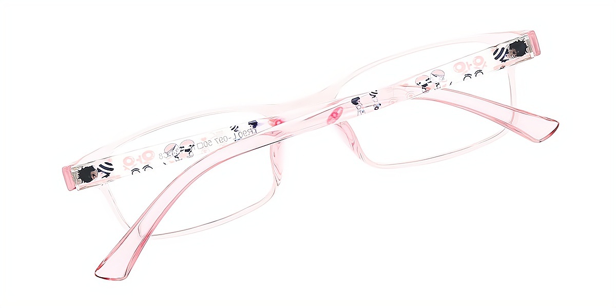 Pink Rectangle Simple Metal Eyeglasses