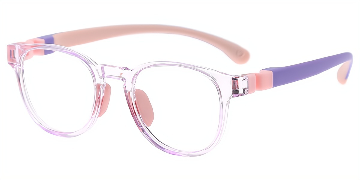 Light Purple Oval Simple TR90 Eyeglasses