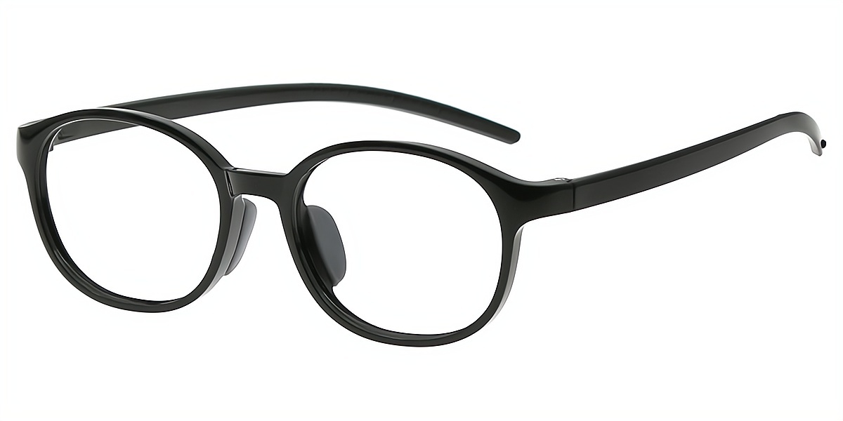 Black Oval Simple TR90 Eyeglasses