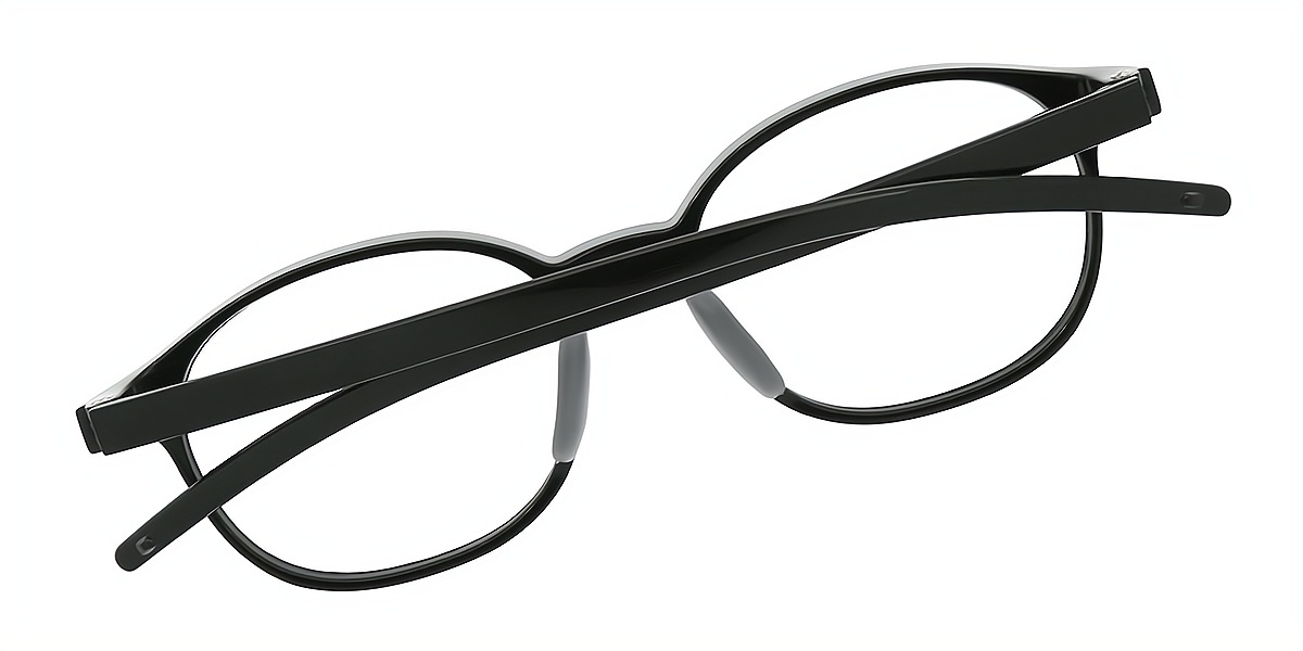 Black Oval Simple TR90 Eyeglasses