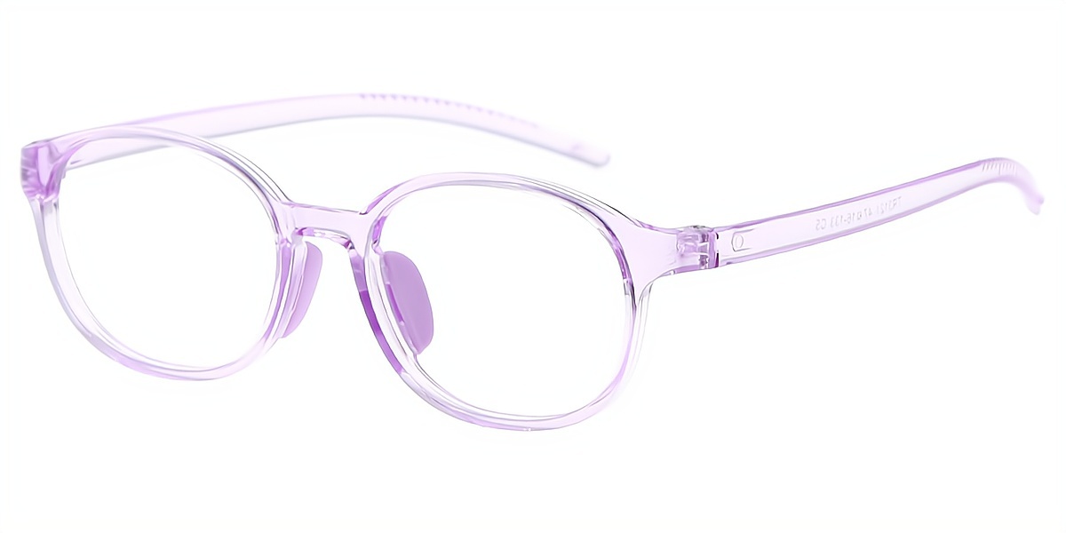 Light Purple Oval Simple TR90 Eyeglasses