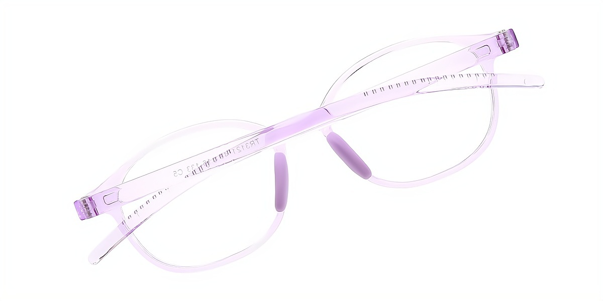 Light Purple Oval Simple TR90 Eyeglasses