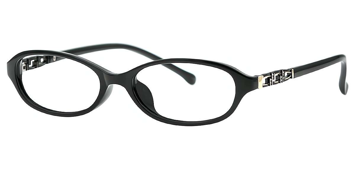 Black Oval Chic TR90 Eyeglasses