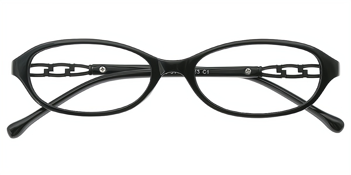 Black Oval Chic TR90 Eyeglasses