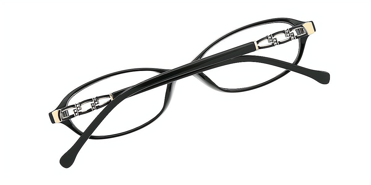 Black Oval Chic TR90 Eyeglasses