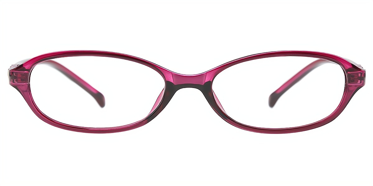 Purple Red Oval Chic TR90 Eyeglasses