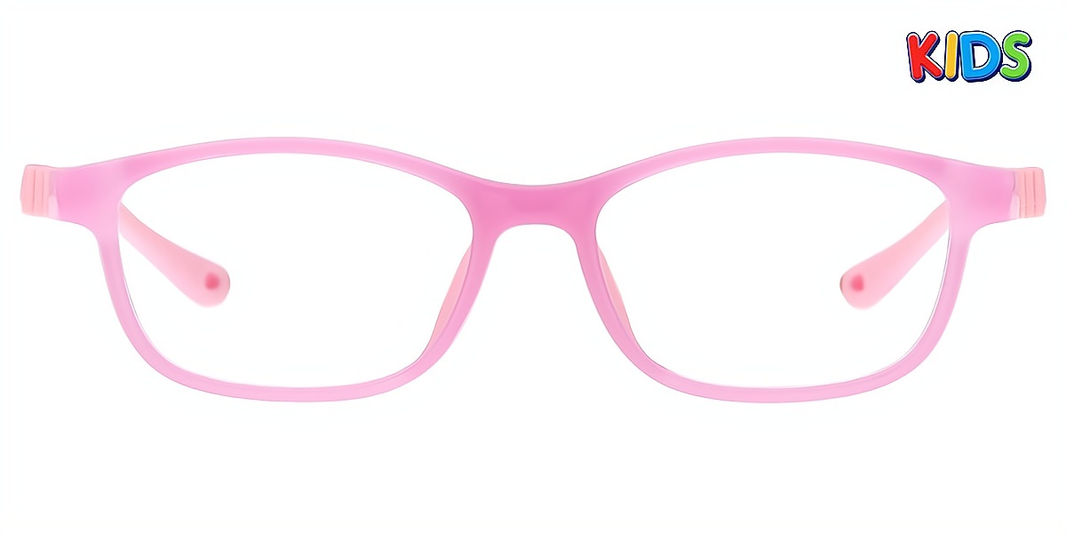 Pink Rectangle Simple Lightweight TR90 Eyeglasses