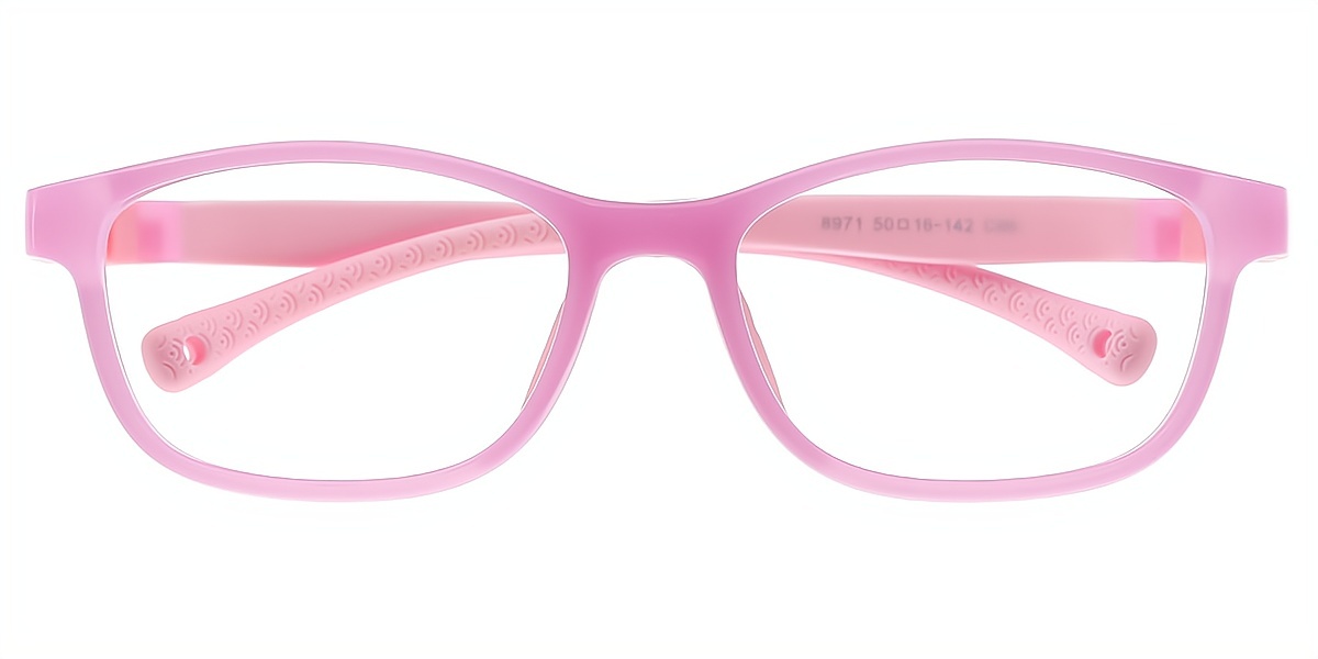 Pink Rectangle Simple Lightweight TR90 Eyeglasses