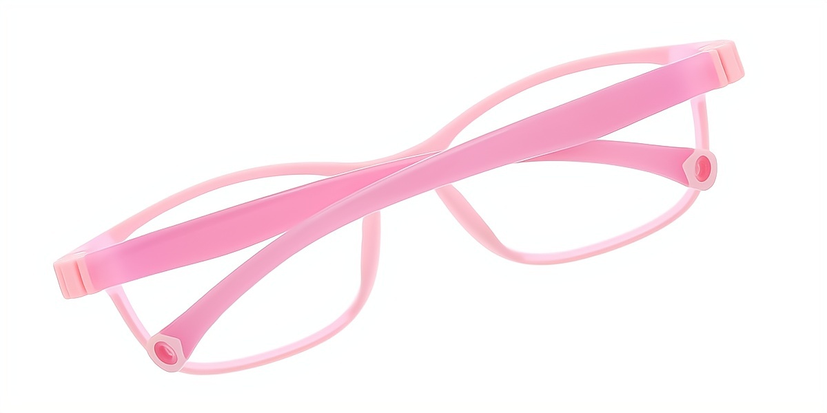 Pink Rectangle Simple Lightweight TR90 Eyeglasses