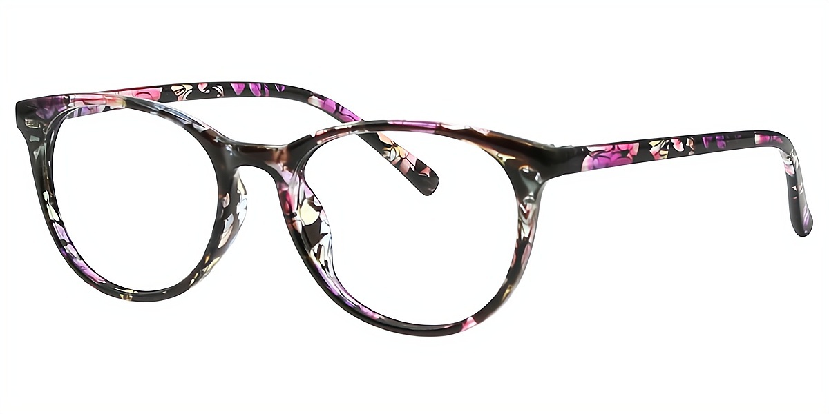 Mix Oval Retro Horn Plastic Eyeglasses