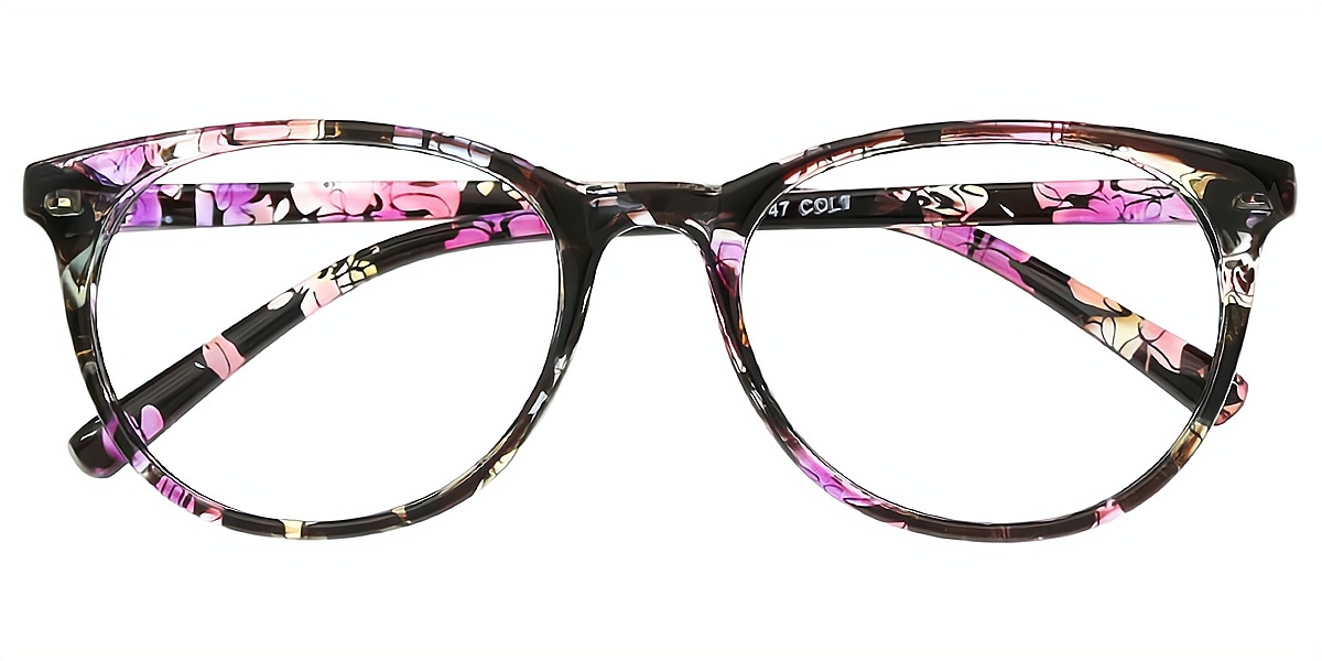 Mix Oval Retro Horn Plastic Eyeglasses