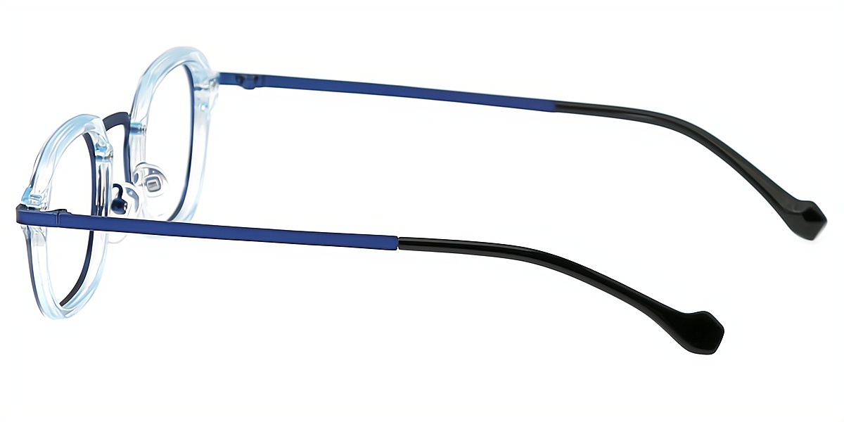 Blue Oval Chic Mixed Materials Eyeglasses