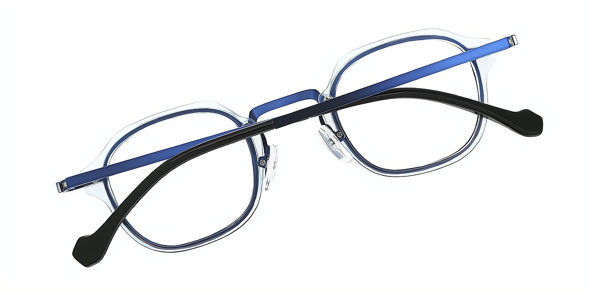 Blue Oval Chic Mixed Materials Eyeglasses