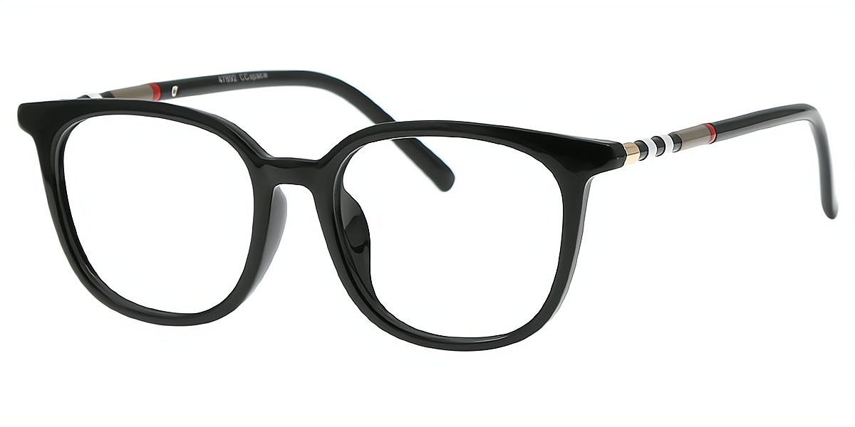 Black Square Simple Horn TR90 Eyeglasses