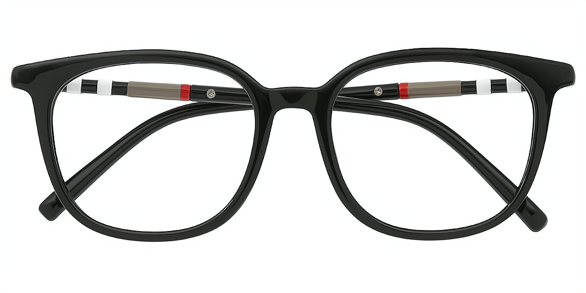 Black Square Simple Horn TR90 Eyeglasses