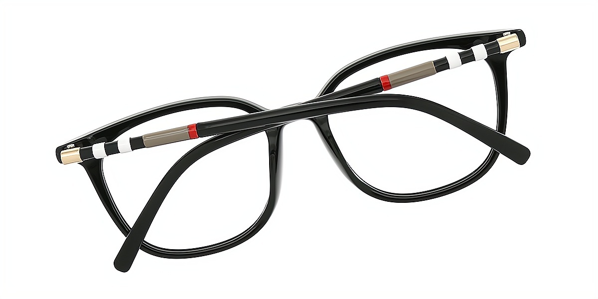 Black Square Simple Horn TR90 Eyeglasses