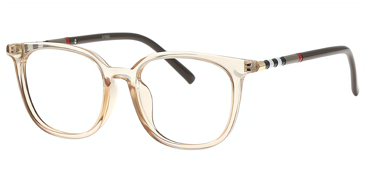 Brown Square Simple Horn TR90 Eyeglasses