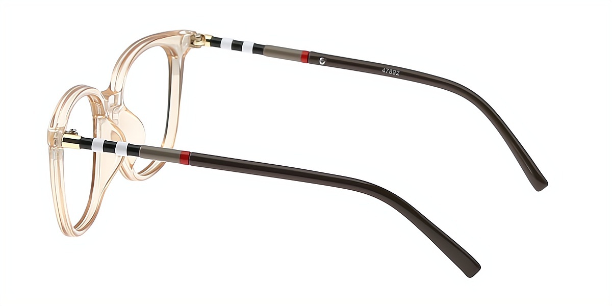 Brown Square Simple Horn TR90 Eyeglasses