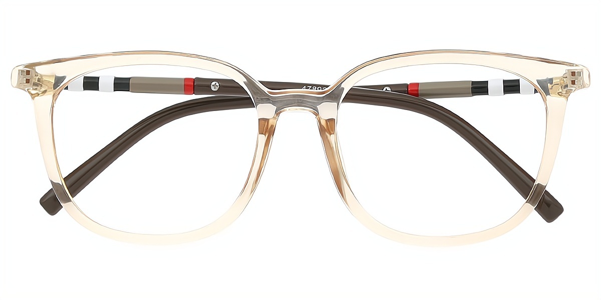 Brown Square Simple Horn TR90 Eyeglasses