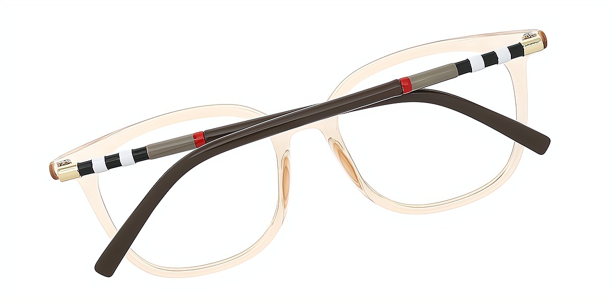 Brown Square Simple Horn TR90 Eyeglasses