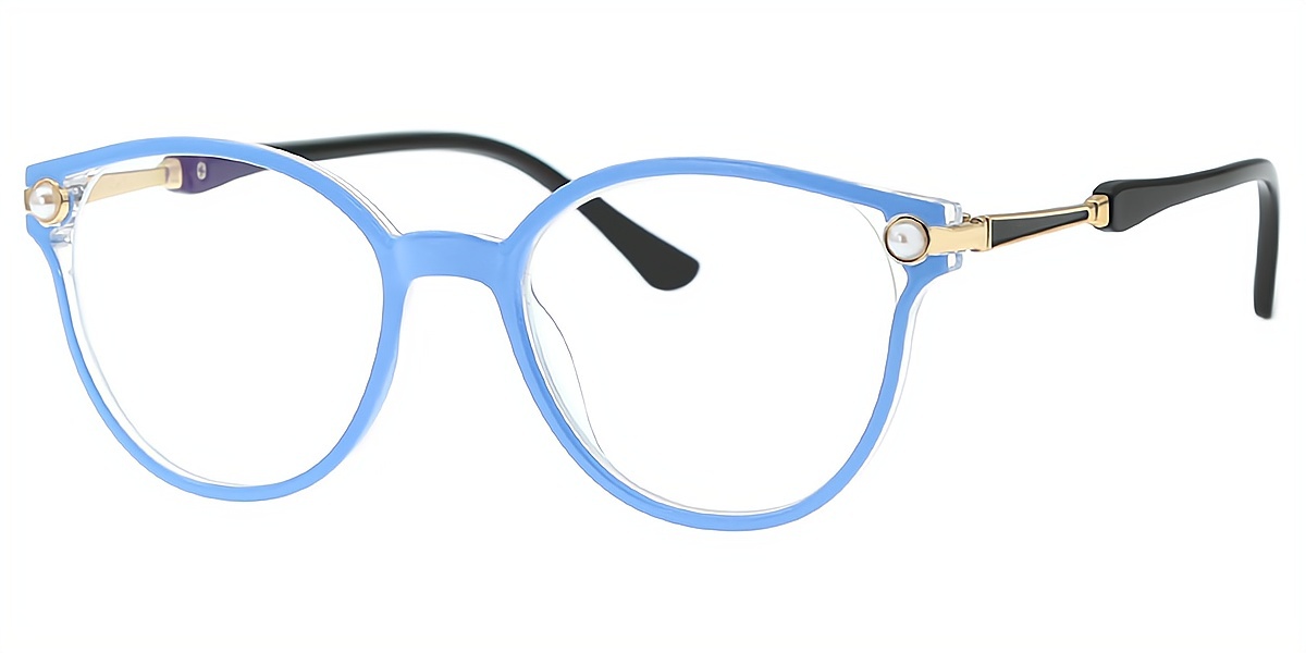 Blue Cat Eye Elegant Plastic Eyeglasses