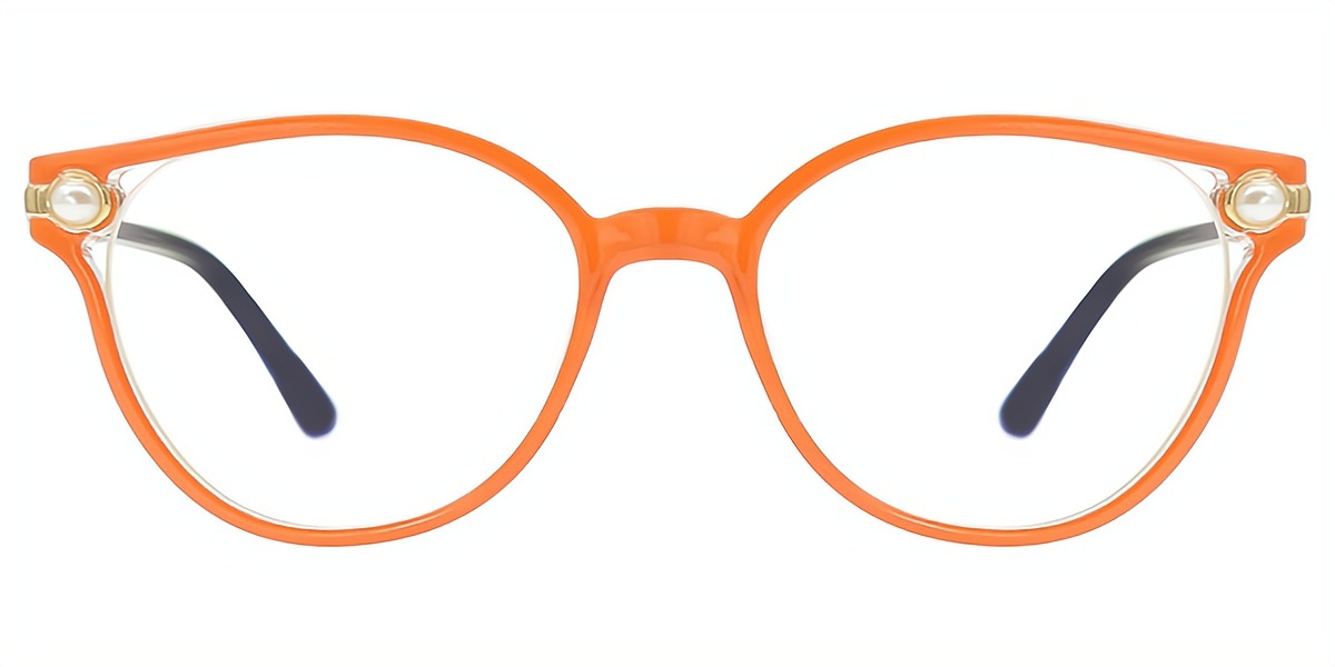 Orange Cat Eye Elegant Plastic Eyeglasses