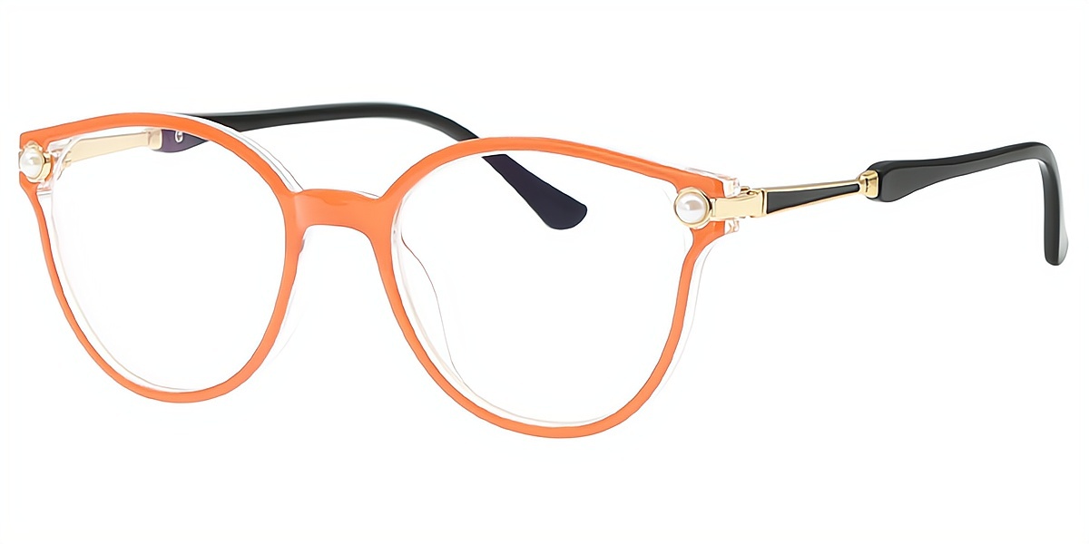 Orange Cat Eye Elegant Plastic Eyeglasses