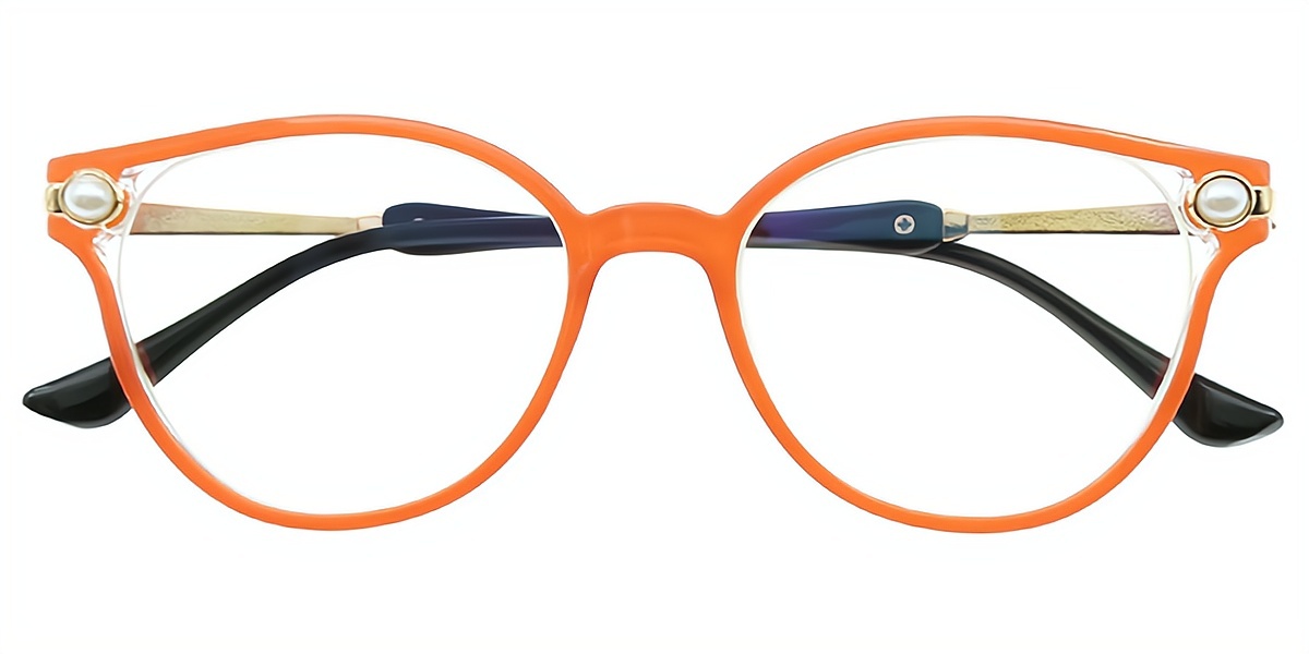 Orange Cat Eye Elegant Plastic Eyeglasses