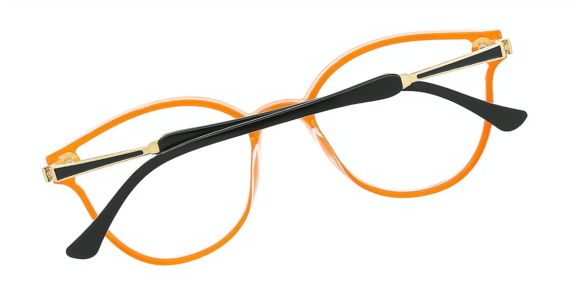 Orange Cat Eye Elegant Plastic Eyeglasses