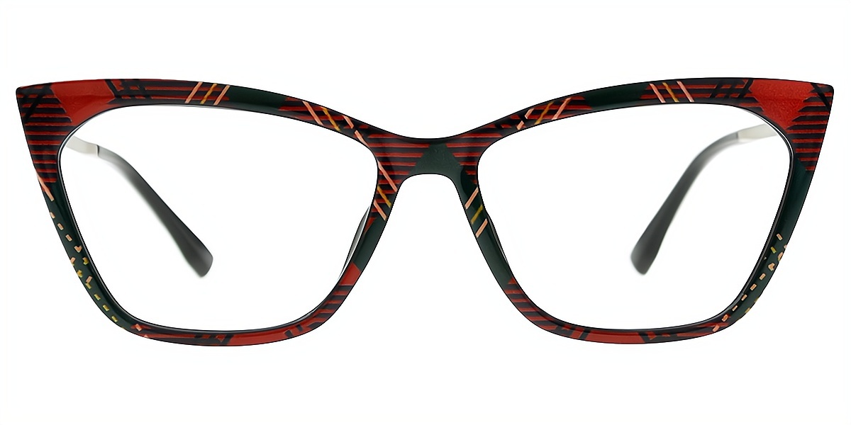 Black Cat Eye Ornate TR90 Eyeglasses